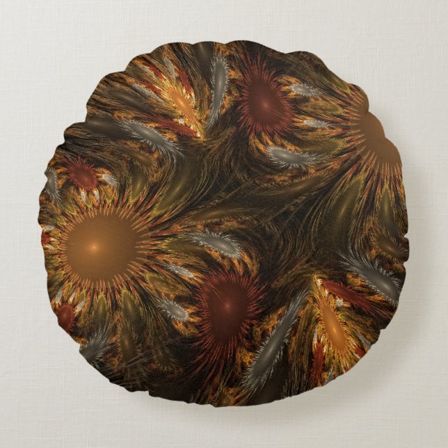 Zonnebloempitten Rond Kussen (Voorkant)