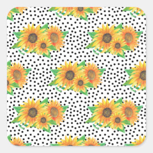 Zonnebloempitten Vierkante Sticker