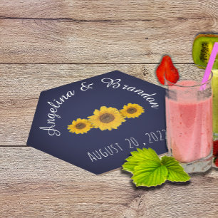 zonnebloempitten voor bruiloften koelbox kartonnen onderzetters