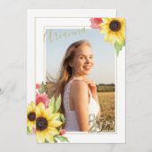 Zonnebloempitten Waterverf Afstuderen Kaart (Voorkant / Achterkant)