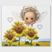 Zonnebloempittenpapier Cadeaupapier (Vlak)