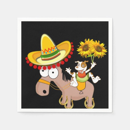 Zonnebloempittenpapier Servet (Voorkant)