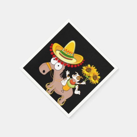 Zonnebloempittenpapier Servet (Hoek)