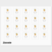 Zonnebloempompoenwisselaar Baby shower Vierkante Sticker (Vel)
