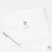 Zonnebloempompoenwisselaar Baby shower Vierkante Sticker (Envelop)