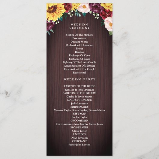 Zonnebloempotten Lights Wood Bourgondië Blush Brui Programma (Achterkant)