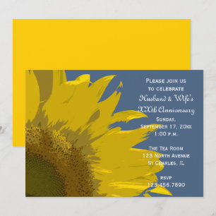 Zonnebloemprint Huwelijksjubileumfeest Kaart