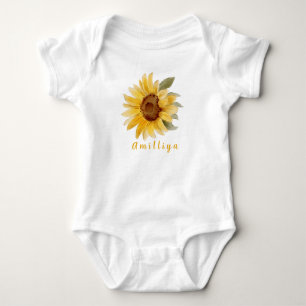 Zonnebloemprint Persoonlijke naam Cute Morden  Romper