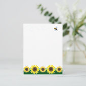 Zonnebloemrand Briefkaart (Staand voorkant)