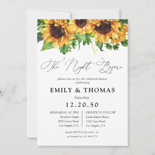 Zonnebloemrepetitie Innodiging Kaart (Voorkant)