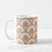 Zonnebloemretro - roze en bruin koffiemok (Links)