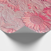 Zonnebloemroze Floral Chic Decoupage Cadeaupapier (Hoek)