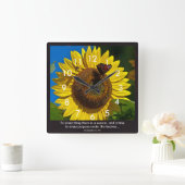 Zonnebloemscriptie Vierkante Klok (Huis)