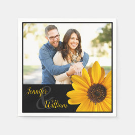 Zonnebloemservet met koppelnaam & foto servet