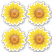 Zonnebloemset van 4 sticker (Voorkant)