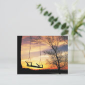 zonnebloemsilhouet briefkaart (Staand voorkant)