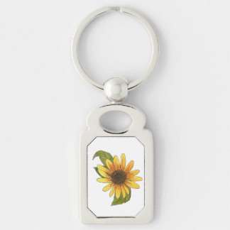 Zonnebloemsleutelring Sleutelhanger