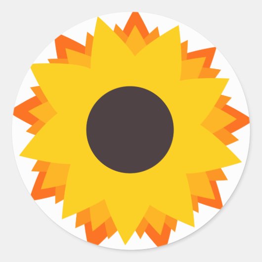 Zonnebloemsticker Ronde Sticker (Voorkant)