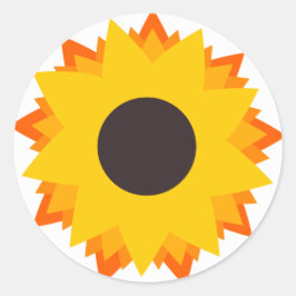 Zonnebloemsticker Ronde Sticker