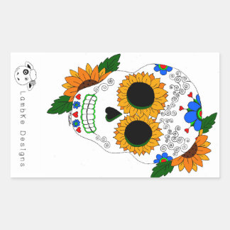 Zonnebloemsuiker schedel Sticker