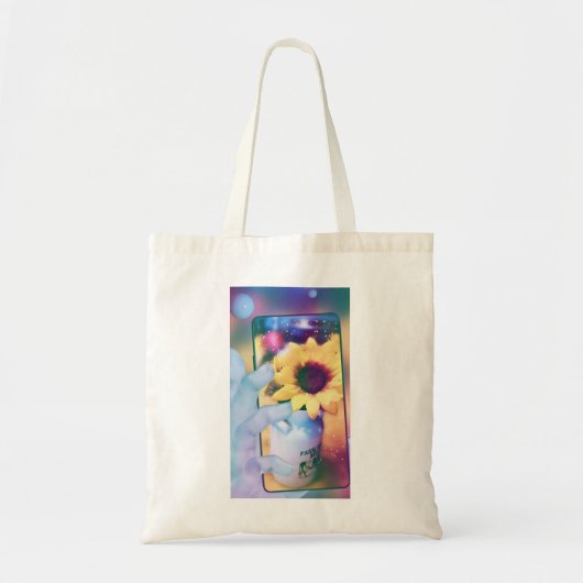 Zonnebloemtelefoon Tote Bag (Voorkant)