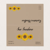 Zonnebloemtrio Visitekaartjes (Buitenkant ongevouwen)