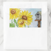 Zonnebloemtuin Rechthoekige Sticker (Tas)