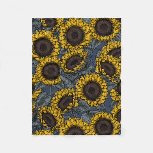 Zonnebloemveld 2 fleece deken (Voorkant)