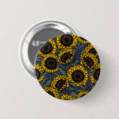 Zonnebloemveld 2 ronde button 5,7 cm (Voorkant /achterkant)
