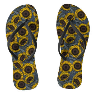 Zonnebloemveld 2 teenslippers