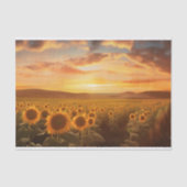 Zonnebloemveld bij zonsondergang Decoupage Tissuepapier (Voorkant)