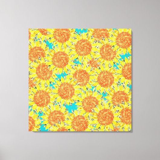 zonnebloemveld canvas afdruk (Voorkant)