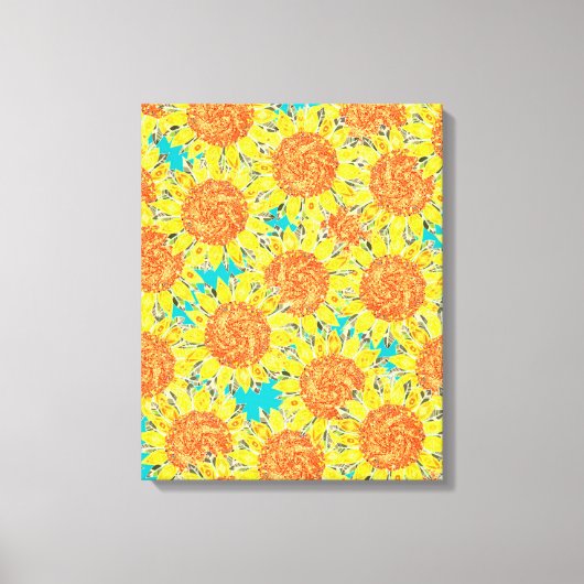zonnebloemveld canvas afdruk (Voorkant)