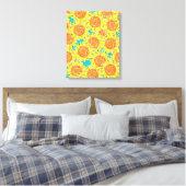 zonnebloemveld canvas afdruk (Insitu (Slaapkamer))