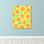 zonnebloemveld canvas afdruk (Insitu (Houten vloer))