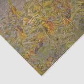  zonnebloemveld, helder geel, verteerd tissuepapier (Detail)