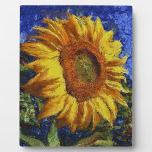Zonnebloemveld in kleurrijke artistieke stijl fotoplaat