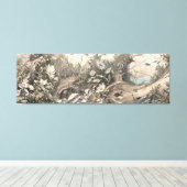 Zonnebloemveld Retro Potlood Schets Kunst Schilder Canvas Afdruk (Insitu (Houten vloer))