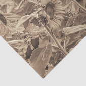 Zonnebloemveld  Sepia Tone-ontkoppeling Tissuepapier (Detail)