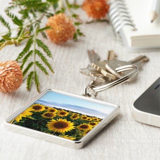 Zonnebloemveld Sleutelhanger (Zijkant)