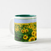 Zonnebloemveld Tweekleurige Koffiemok (Voorkant links)
