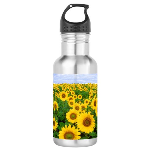 Zonnebloemveld Waterfles (Voorkant)