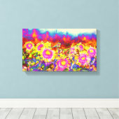 Zonnebloemvelden Canvas Afdruk (Insitu (Houten vloer))