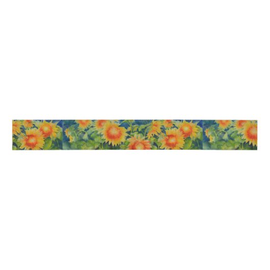 Zonnebloemvelden Grosgrain Lint (Voorkant)