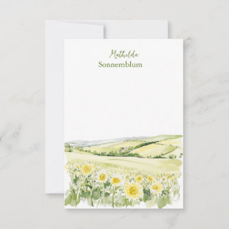 Zonnebloemvelden Landschap Notitiekaartje