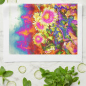 Zonnebloemvelden Theedoek (Gevouwen)