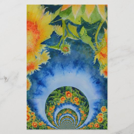 Zonnebloemvelden voor altijd briefpapier (Voorkant)