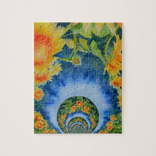 Zonnebloemvelden voor altijd legpuzzel (Verticaal)