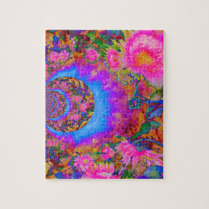 Zonnebloemvelden voor altijd - roze legpuzzel