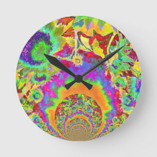 Zonnebloemvelden voor altijd - sinaasappel ronde klok